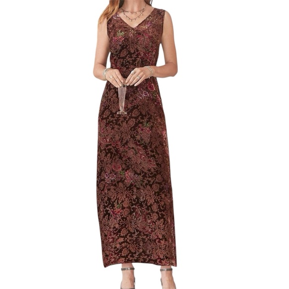 Sundance Dresses & Skirts - Sundance Velvet Vision Maxi Dress L Semi-sheer Velvet Burnout Boho Whimsigoth
